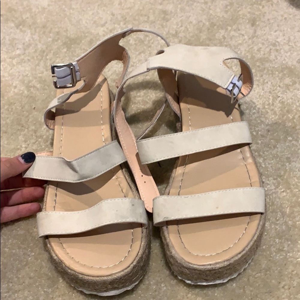 Cream espadrille wedges